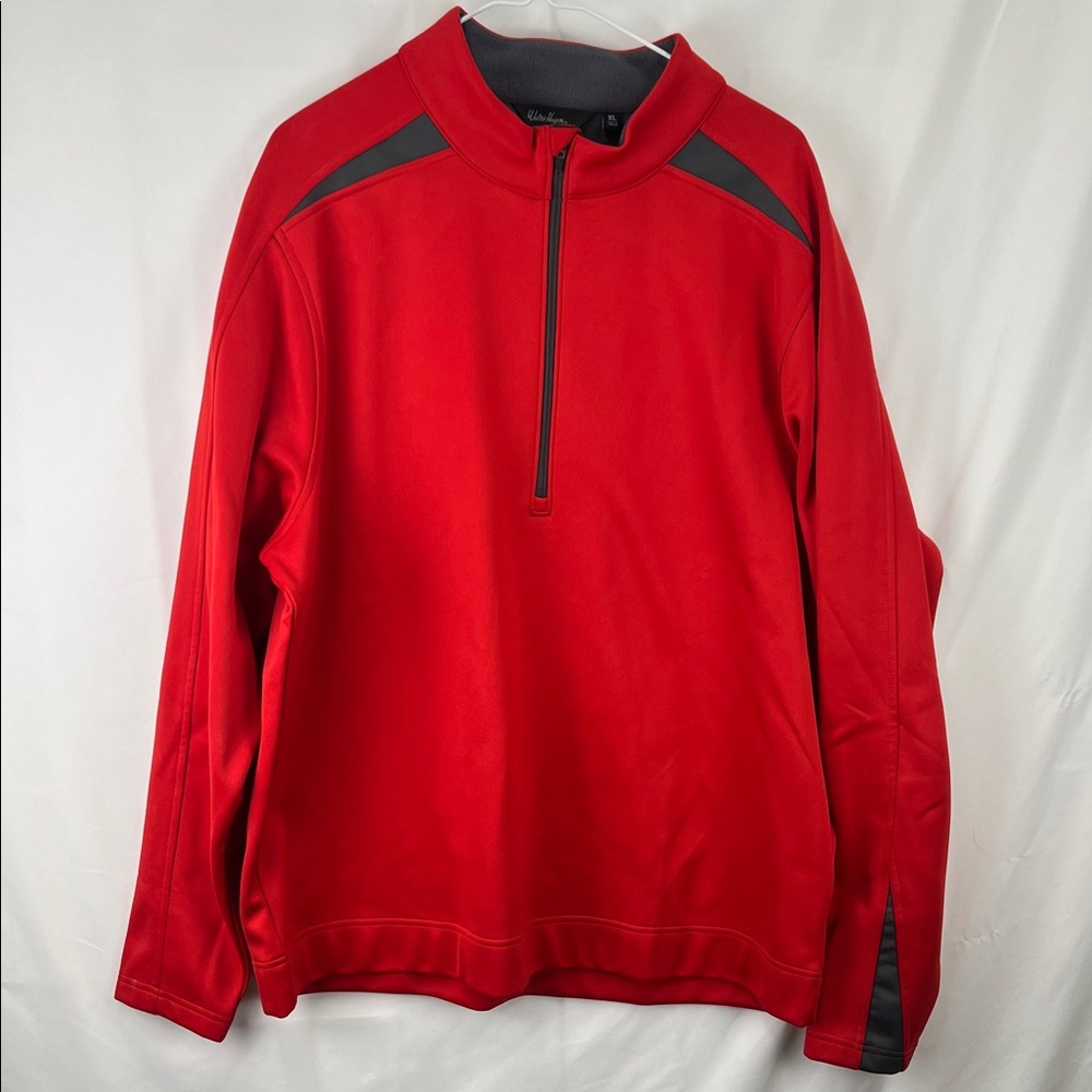 Walter Hagen - Men’s Pullover - Red and Charcoal - 1/4 Zip - Size XL